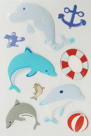 Les autocollants gonflés d'enfants drôles imprimables pour des dauphins de Scrapbooking 3D conçoivent